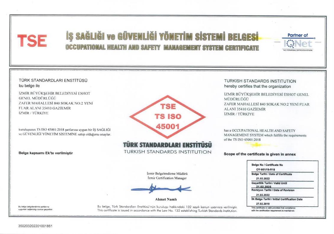 ESHOT’a kalite tescili