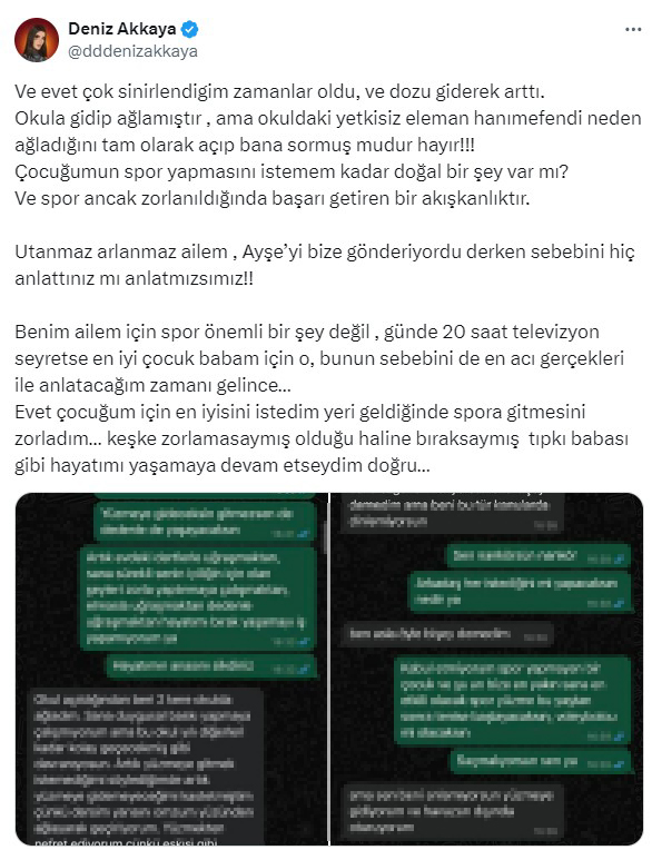 Deniz Akkaya, sorun yaşadığı kızıyla mesajlarını ifşa etti