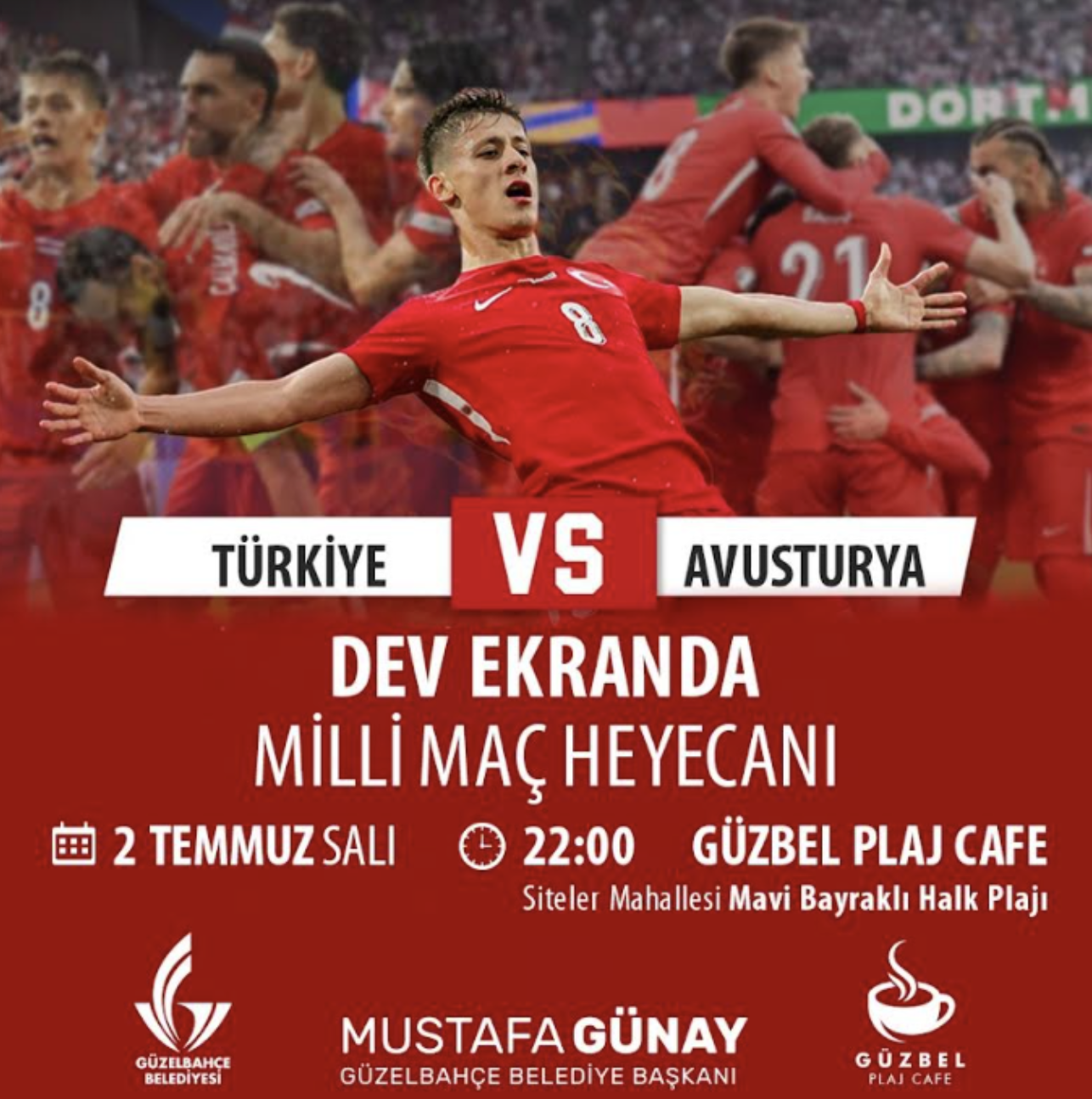 Milli maç heyecanı Güzelbahçe'de dev ekranda yaşanacak