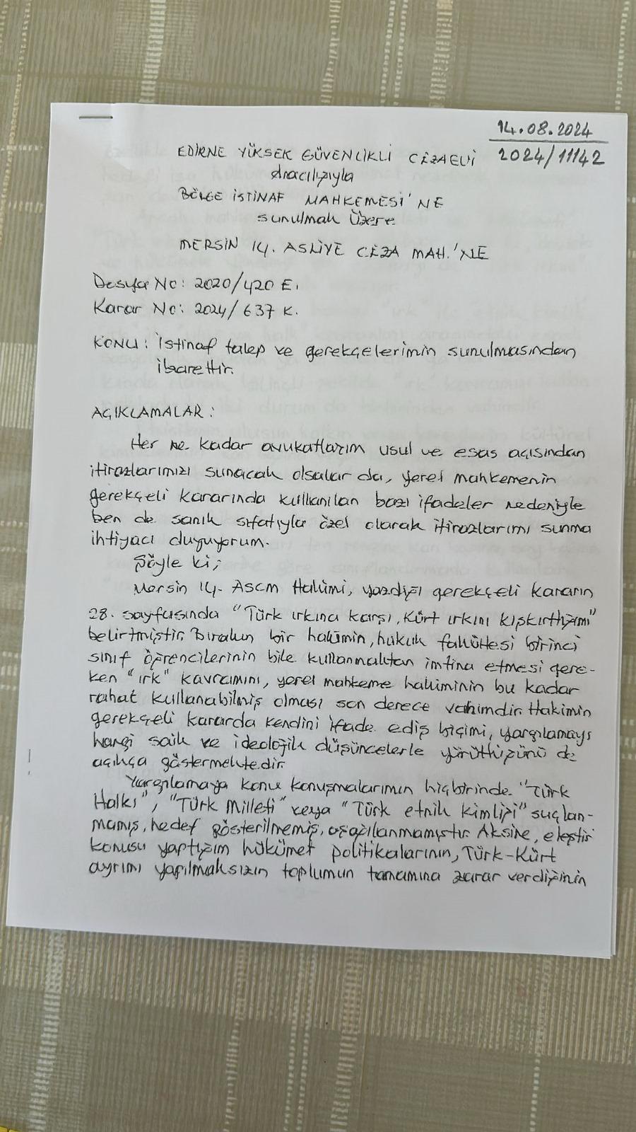 Mahkeme, Demirtaş'ı, 'Kürt ırkını kışkırtmakla' suçladı