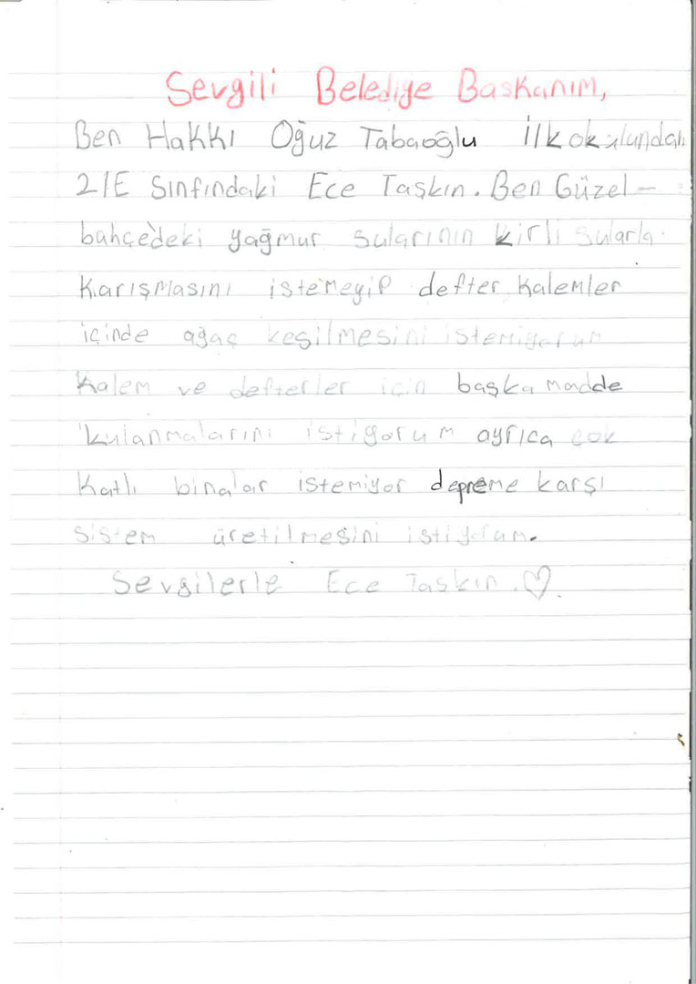 Çocuklardan Başkan Günay’a Mektup Dolu Sevgi