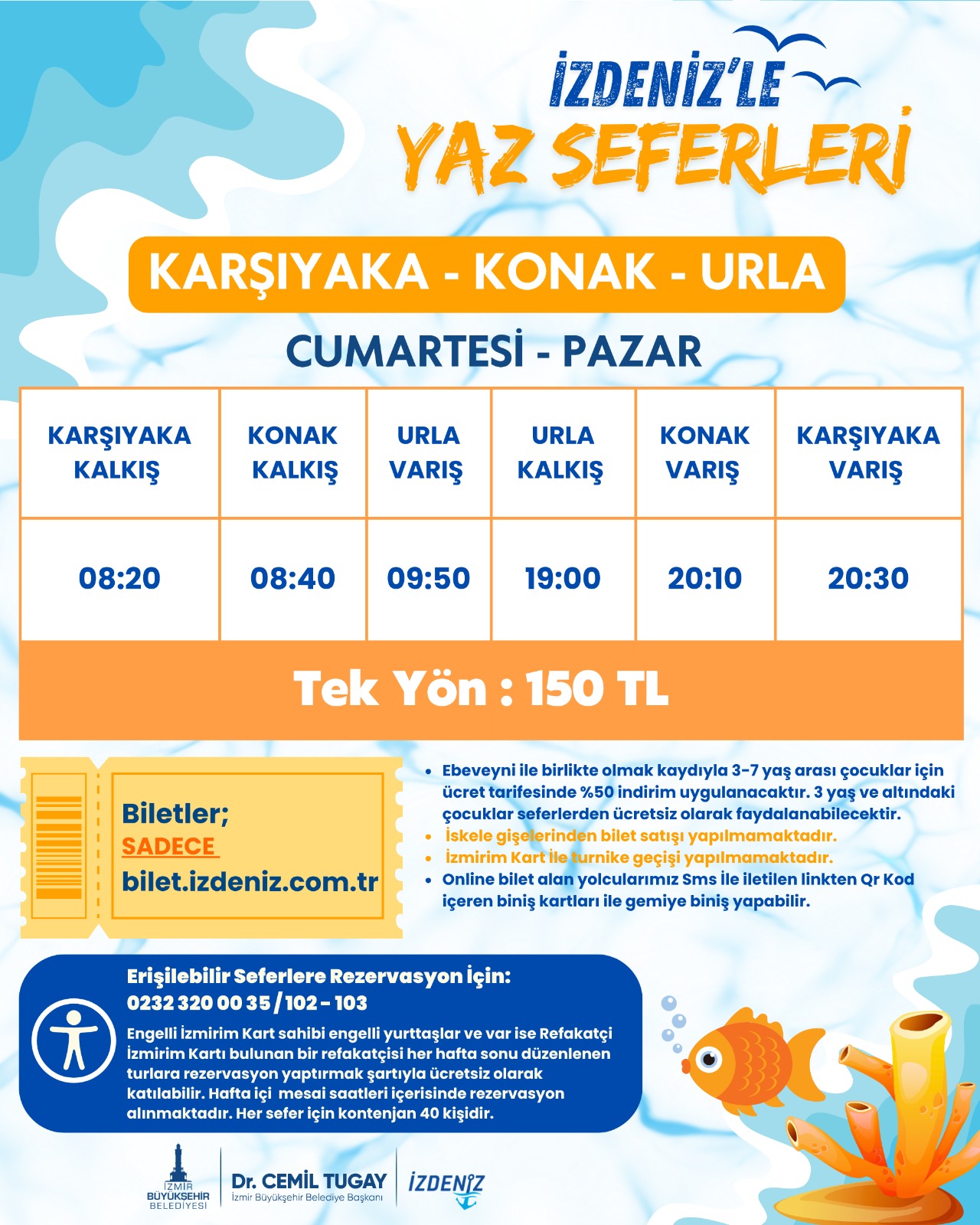 İZDENİZ’in Yaz Seferleri ile istikamet Urla ve Mordoğan