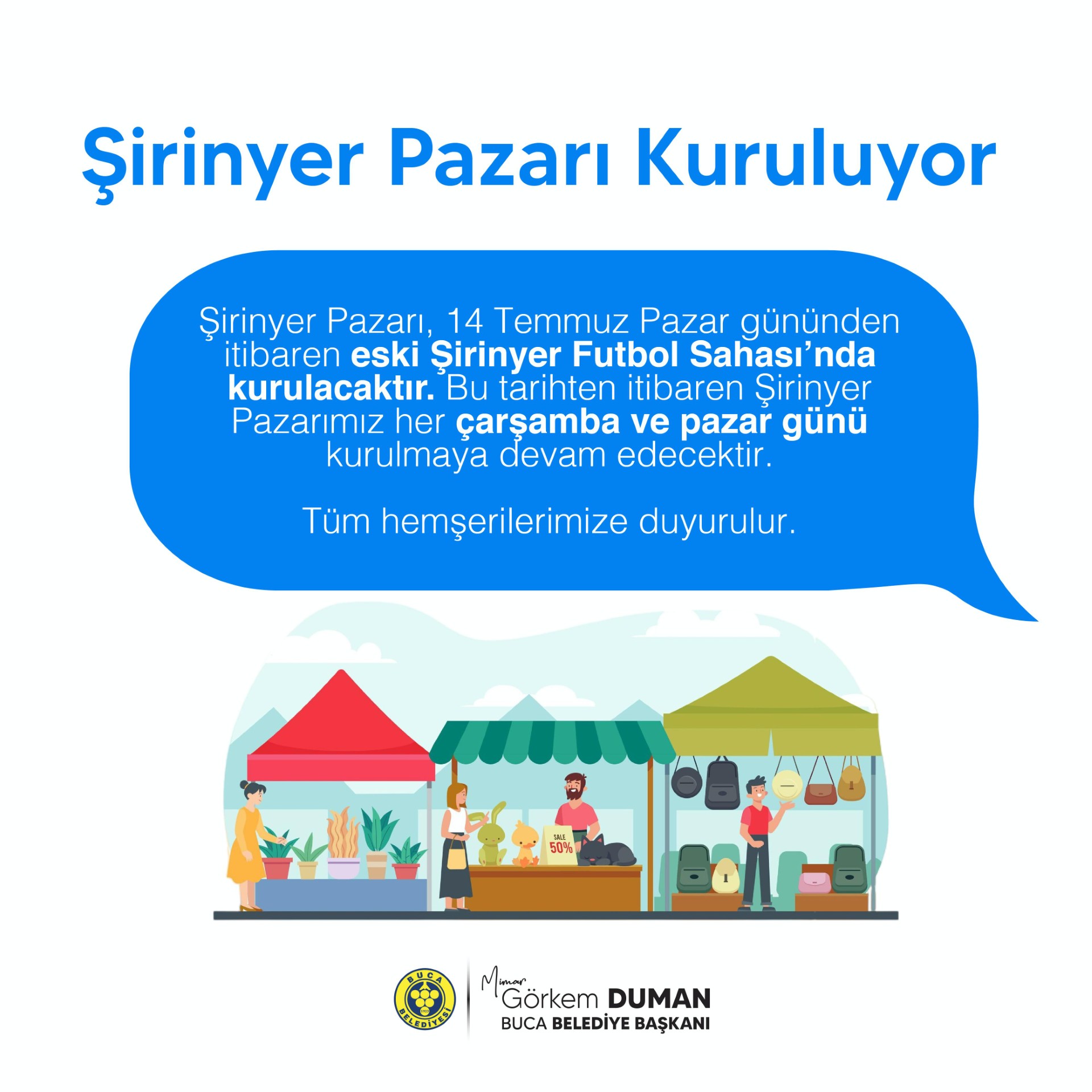 ŞİRİNYER PAZAR YERİ YENİ YERİNDE 14 TEMMUZ'DA AÇILIYOR