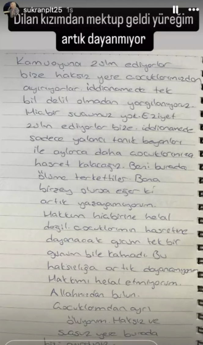 Cezaevindeki Dilan Polat'tan mektup: Dayanamıyorum, eziyet ediyorlar