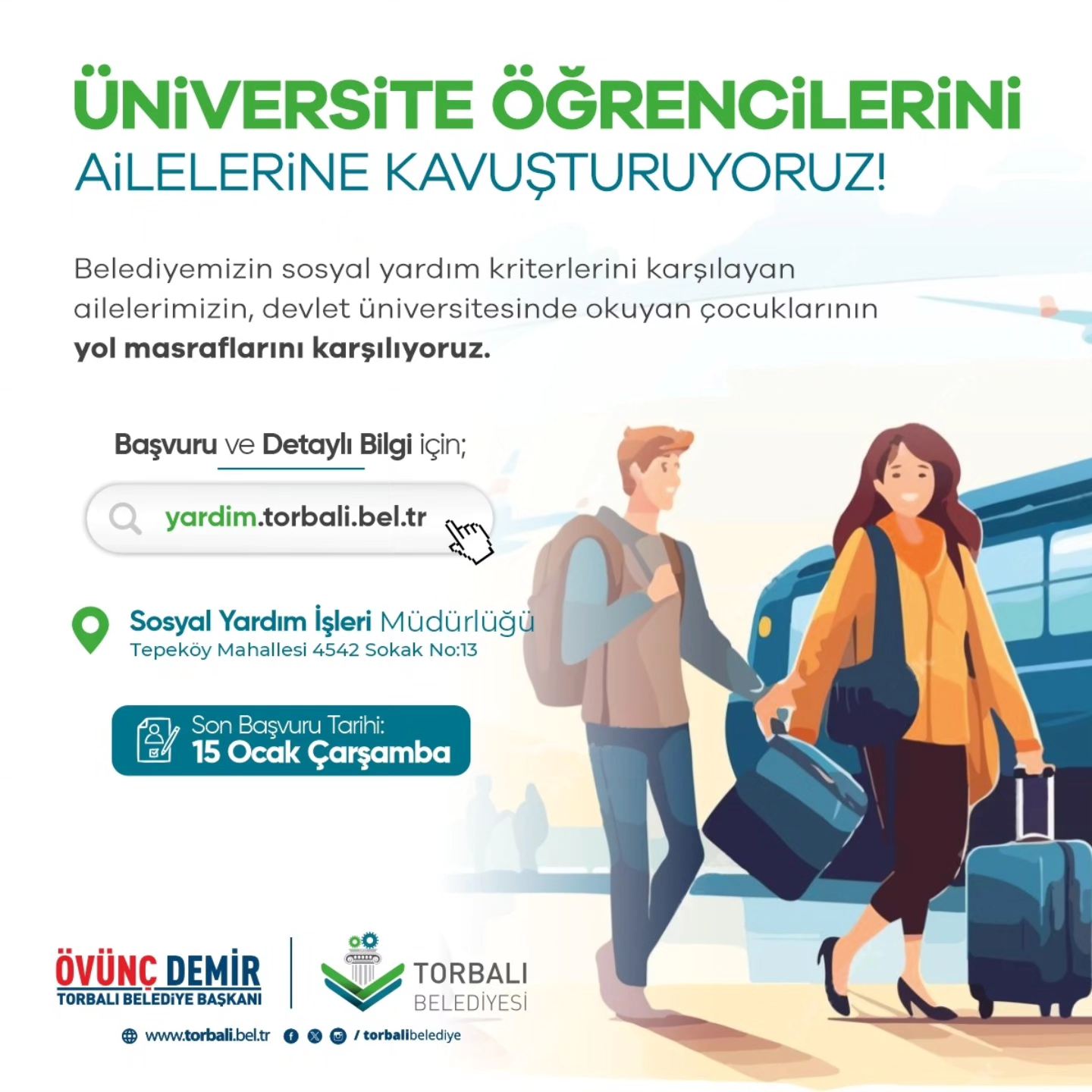 Torbalı Belediyesi’nden öğrencilere hem eğitim hem de ulaşım desteği