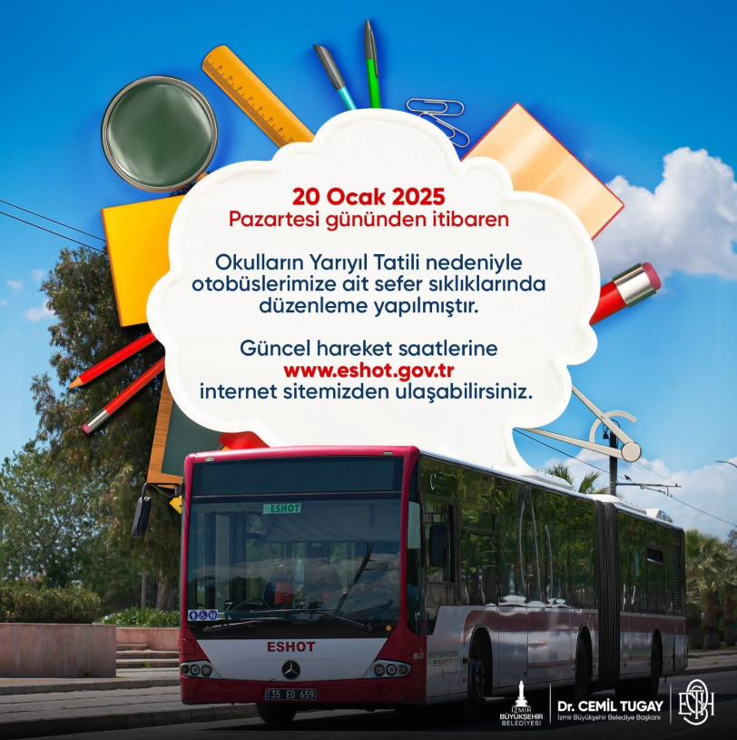 ESHOT seferlerine yarıyıl düzenlemesi