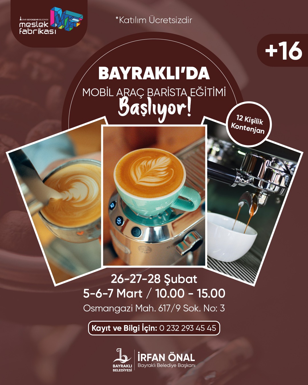 Bayraklı Belediyesinden ücretsiz ‘barista’ kursu