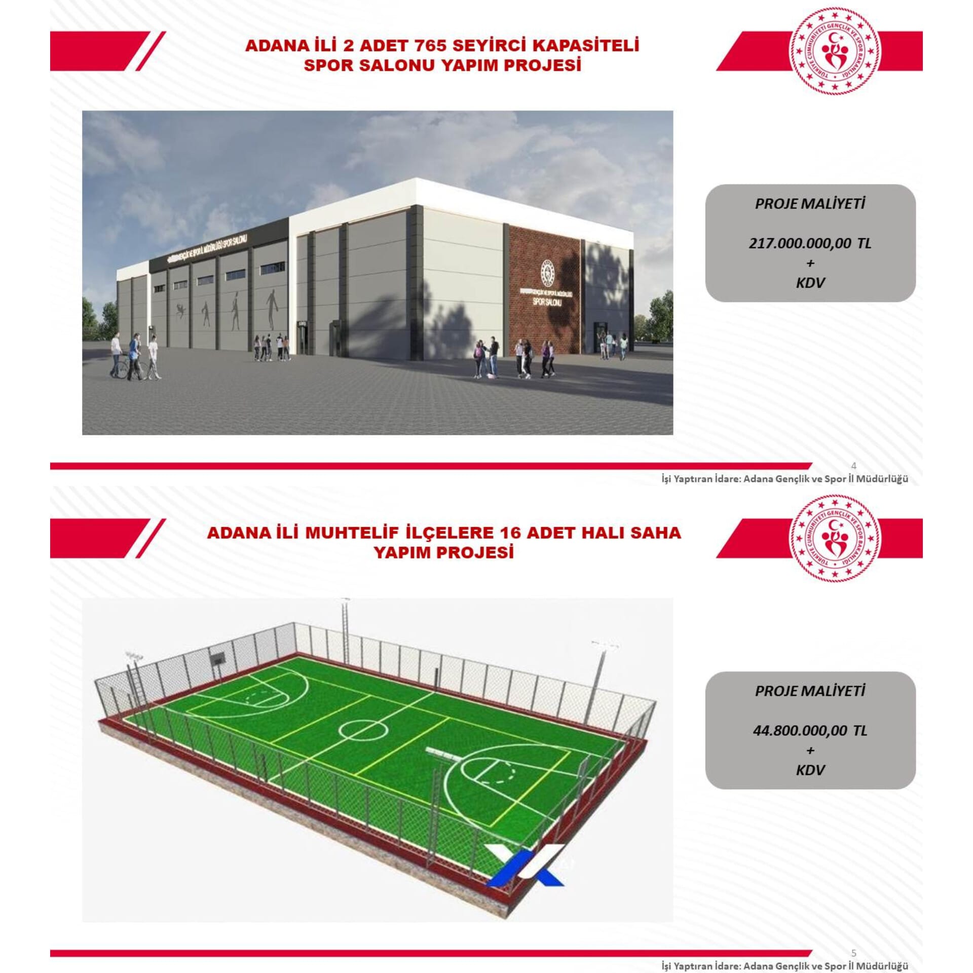 Adana'ya 830 milyon liralık spor yatırımı