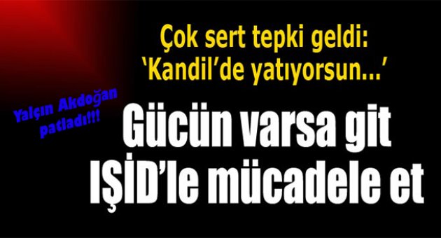 Akdoğan&#039;dan Kandil tepkisi