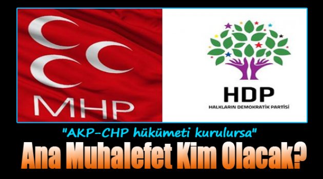 AKP-CHP hükümeti kurulursa ana muhalefet MHP mi olacak HDP mi?