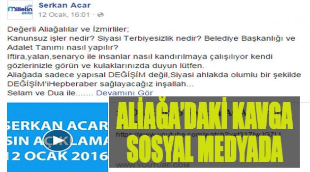 Aliağa’daki Kavga Sosyal Medyaya Taşındı