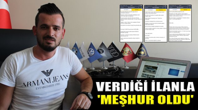 Araba İlanı Verdi Meşhur Oldu