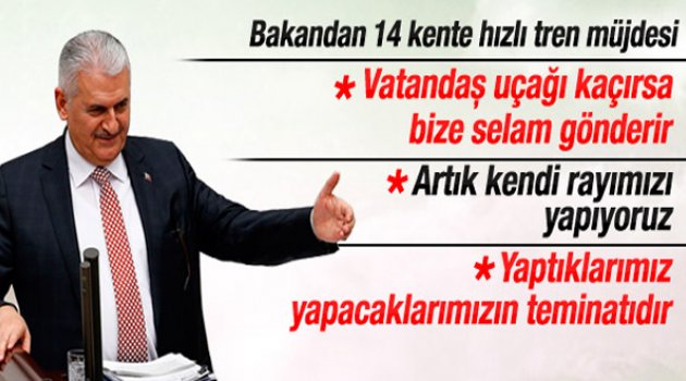 Binali Yıldırım'dan 14 Kente Hızlı tren müjdesi