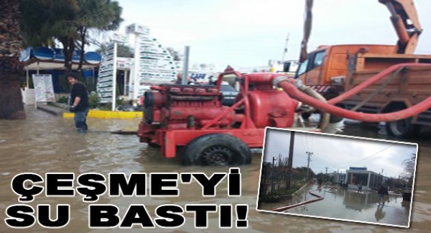 Çeşme&#039;de Ev ve İşyerleri Su Altında