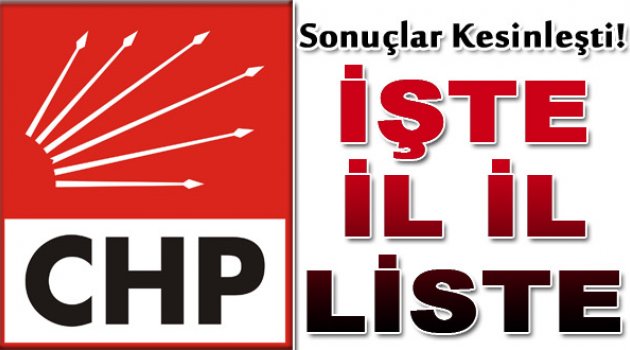 CHP'de İl İl Kesinleşen Ön Seçim Sonuçları