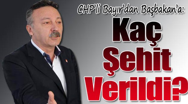 CHP'li Bayır'dan, Başbakan'a: Kaç Şehit Verildi?