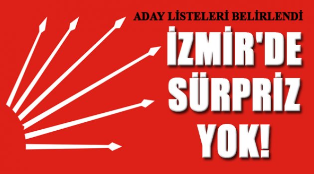 CHP'nin İzmir Listesinde Sürpriz Yok