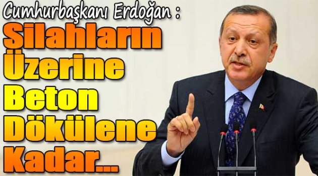 Cumhurbaşkanı Erdoğan: “Silahların üzerine beton dökülene kadar...”