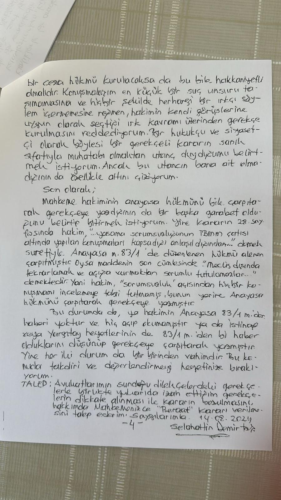 Mahkeme, Demirtaş'ı, 'Kürt ırkını kışkırtmakla' suçladı