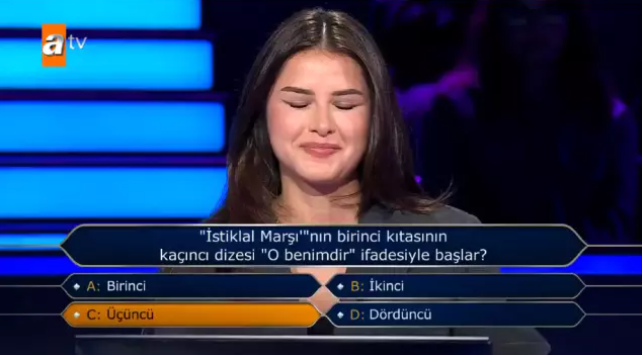 Milyoner'de yarışmacının bilemediği "İstiklal Marşı" sorusu isyan ettirdi