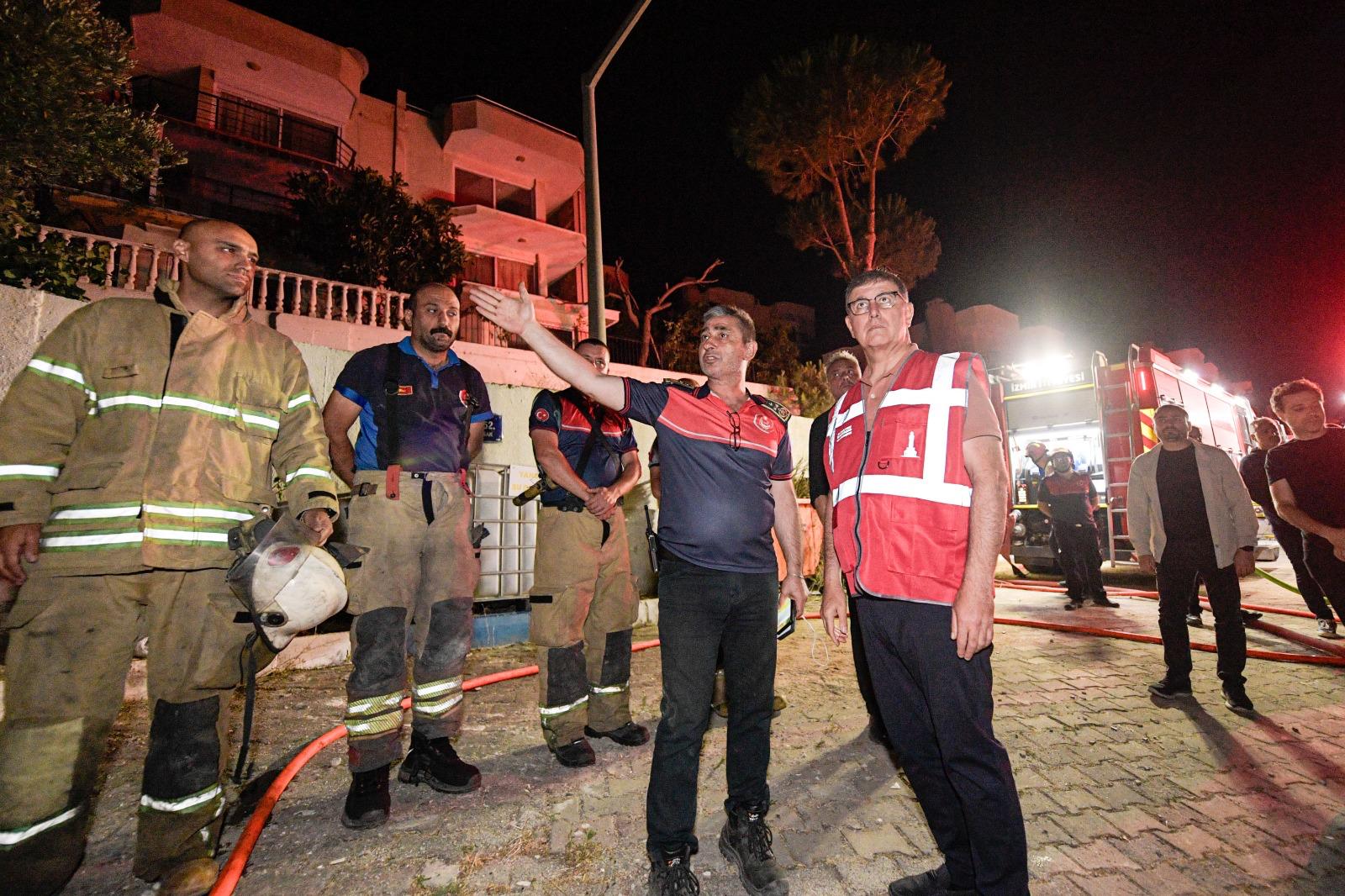 Ekipler Doğanbey’de yerleşim yerlerindeki yangını kontrol altına aldı