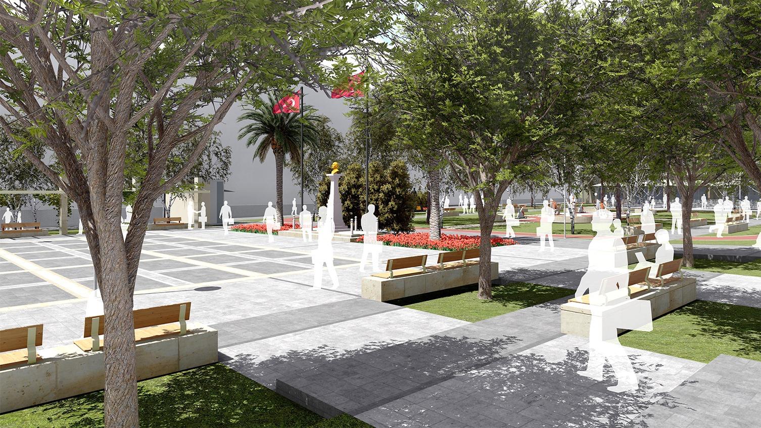 Kınık Cumhuriyet Meydanı yeni çehresine kavuşuyor