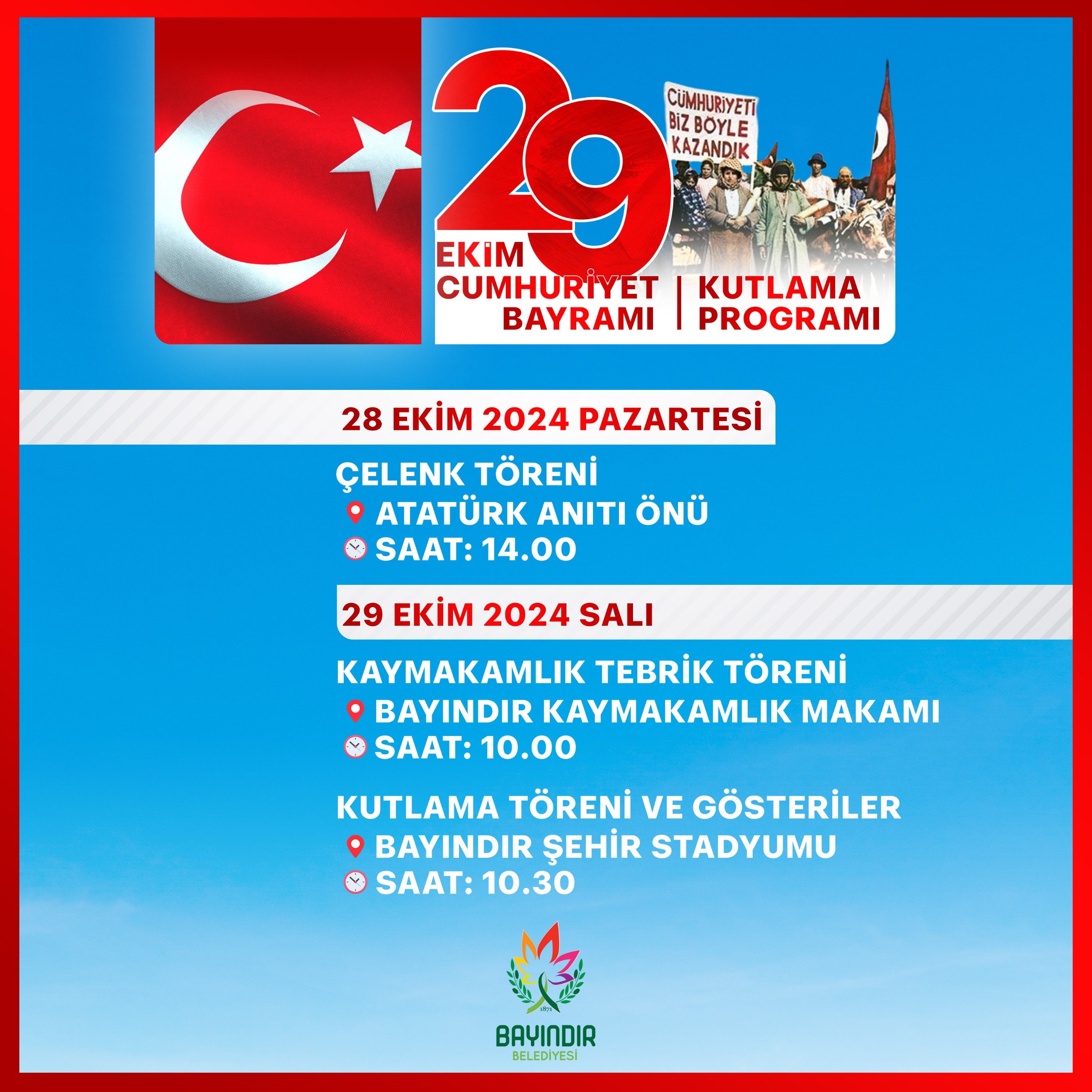 Bayındır’da Cumhuriyet Bayramı Kutlamaları Başladı