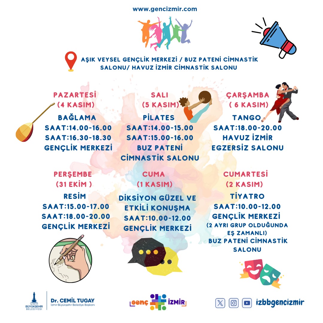 Genç İzmir'in yeni sezon kursları başlıyor