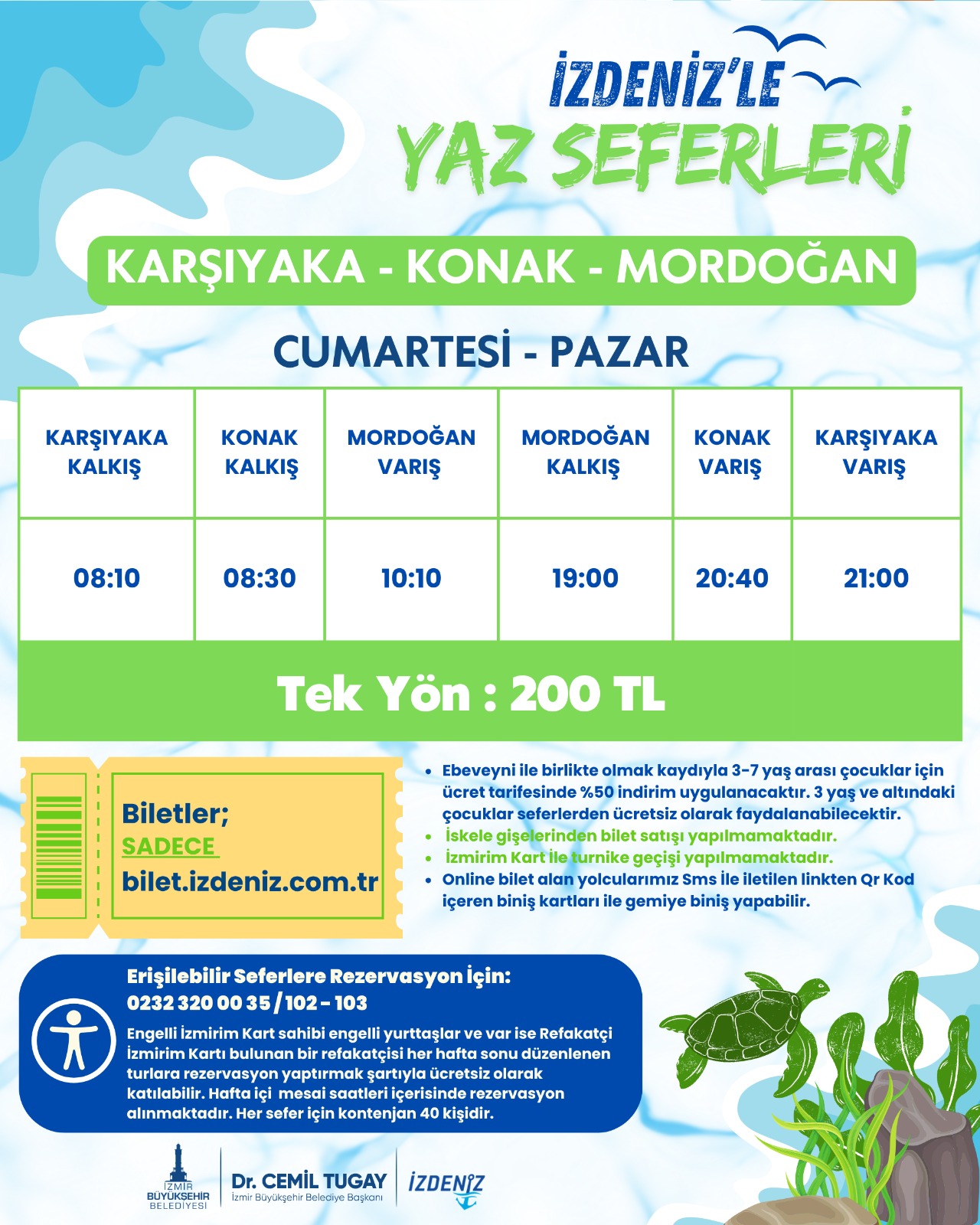 İZDENİZ’in Yaz Seferleri ile istikamet Urla ve Mordoğan