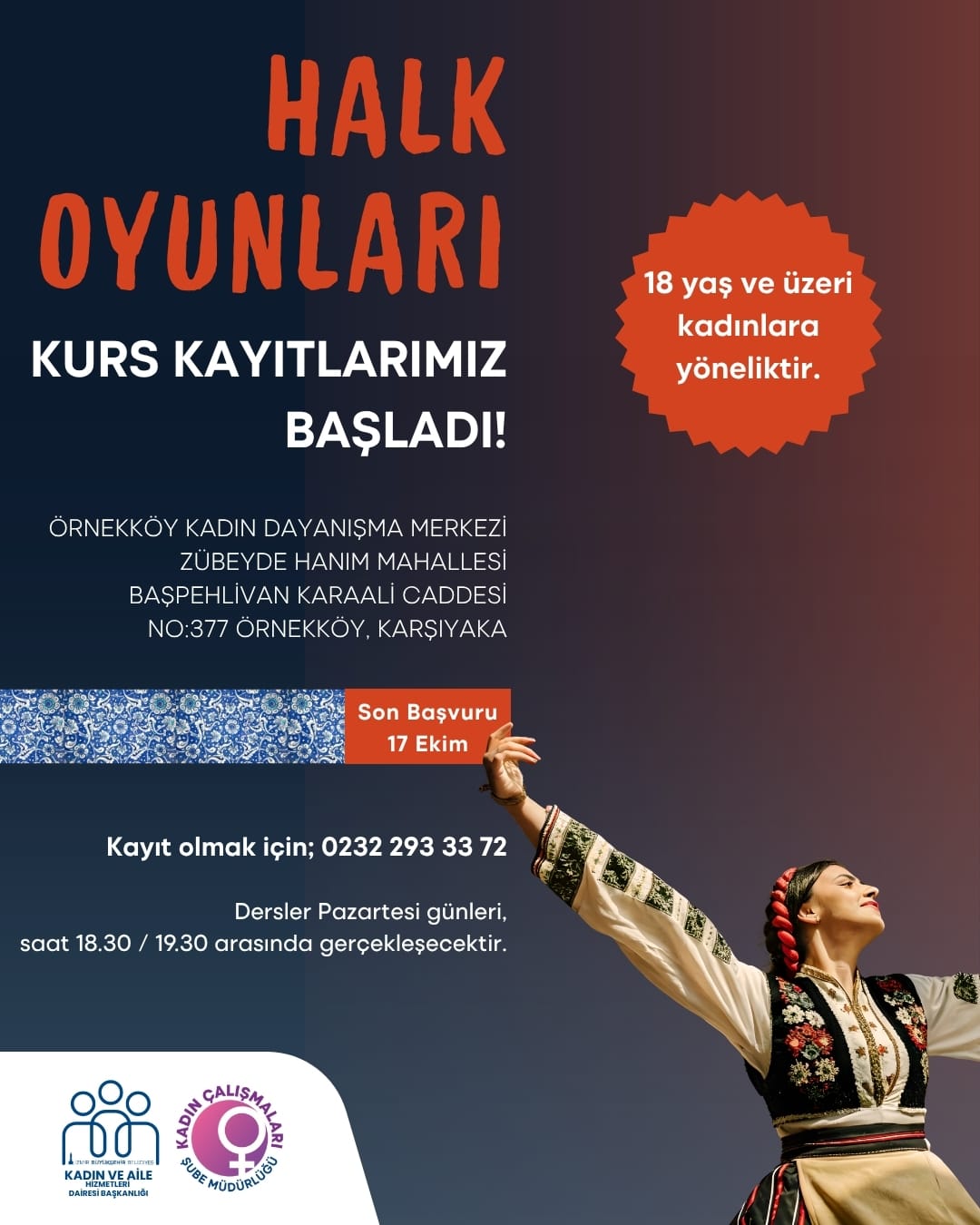 Kadınlara özel halk oyunları kursu başlıyor.