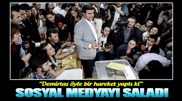 Demirtaş'ın oy kullanırken yaptığı hareket sosyal medyayı salladı!