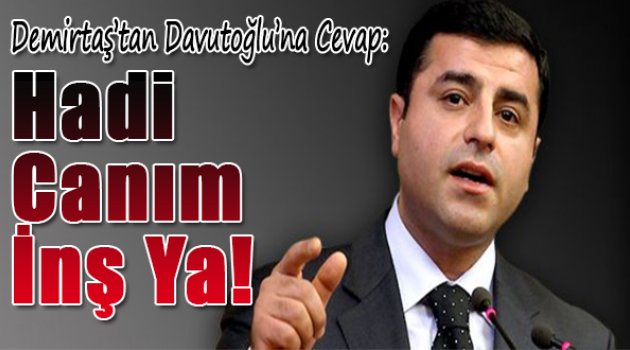 Demirtaş'tan Davutoğlu'na: Hadi cnm inş ya!