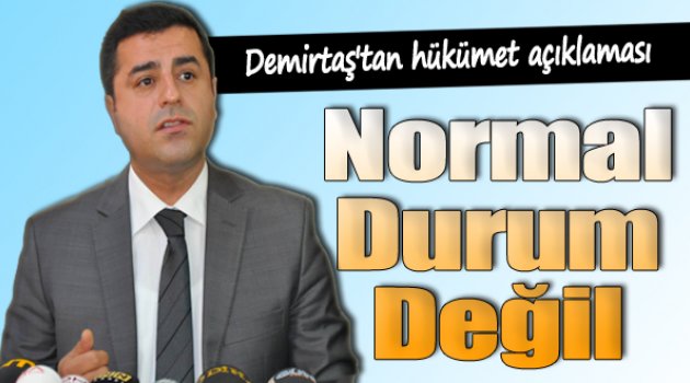 Demirtaş'tan Flaş Hükümet Açıklaması