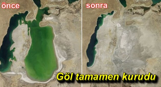Dünyanın 4. büyük gölü olan Aral Gölü tamamen kurudu