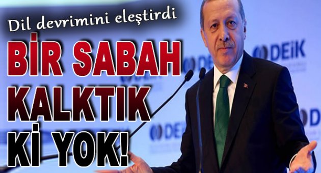 Erdoğan&#039;dan dil devrimine eleştiri: Bir sabah kalktık ki yok!