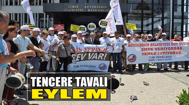 İzmir Büyükşehir Belediyesi Önünde "Tencere Tavalı" Eylem