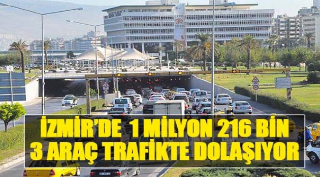 İzmir&#039;de 1 Milyon 216 Bin 3 Araç Trafikte Dolaşıyor