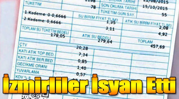 İzmirliler İsyan Etti: Atık Su Bedeli Faturaya Yansımasın