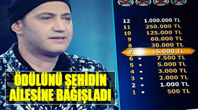 Ödülünü Şehidin Ailesine Bağışladı