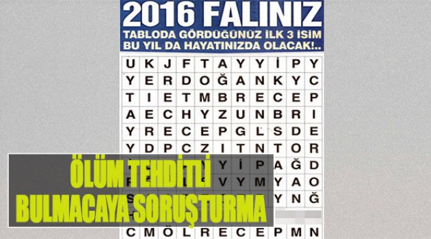 Ölüm Tehditli Bulmacaya Soruşturma