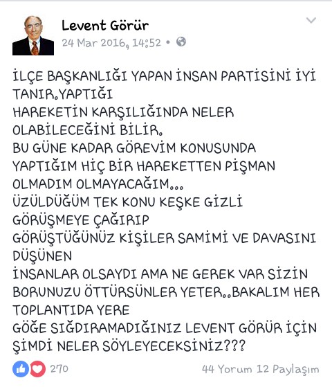 Facebook'taki Yorum MHP Teşkilatını Koltuğundan Etti