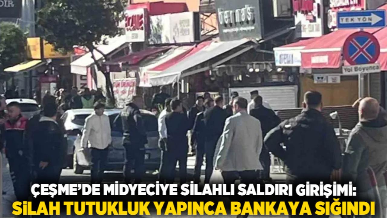 Çeşme’de Midyeciye Silahlı Saldırı Girişimi: Silah Tutukluk Yapınca Bankaya Sığındı