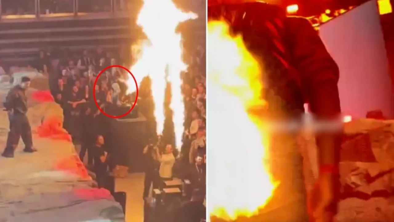 Lvbel C5 konserinde talihsiz kaza! Pantolonu bir anda alev aldı