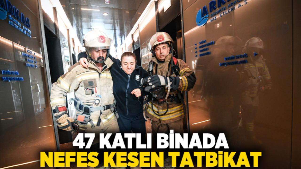 47 katlı binada nefes kesen tatbikat