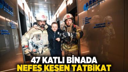 47 katlı binada nefes kesen tatbikat