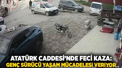 Atatürk Caddesi’nde Feci Kaza: Genç Sürücü Yaşam Mücadelesi Veriyor