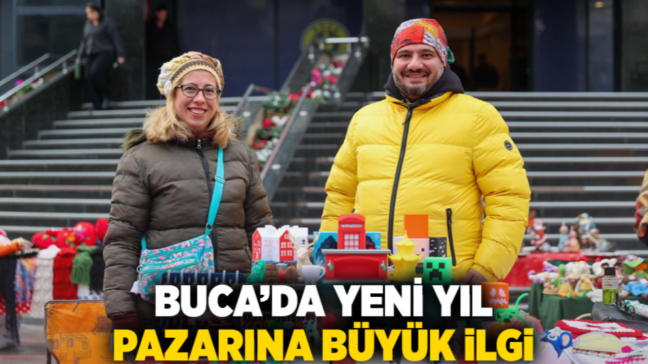 Buca’da yeni yıl pazarına büyük ilgi