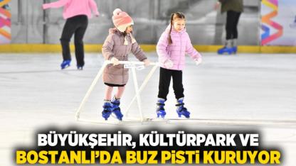 Büyükşehir, Kültürpark ve Bostanlı’da buz pisti kuruyor