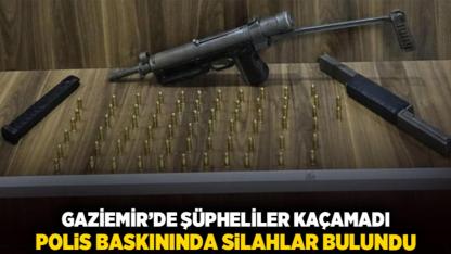 Gaziemir’de şüpheliler kaçamadı, polis baskınında silahlar bulundu