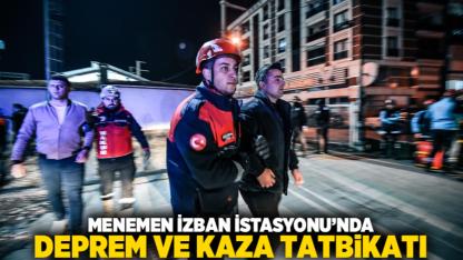 Menemen İZBAN İstasyonu’nda deprem ve kaza tatbikatı